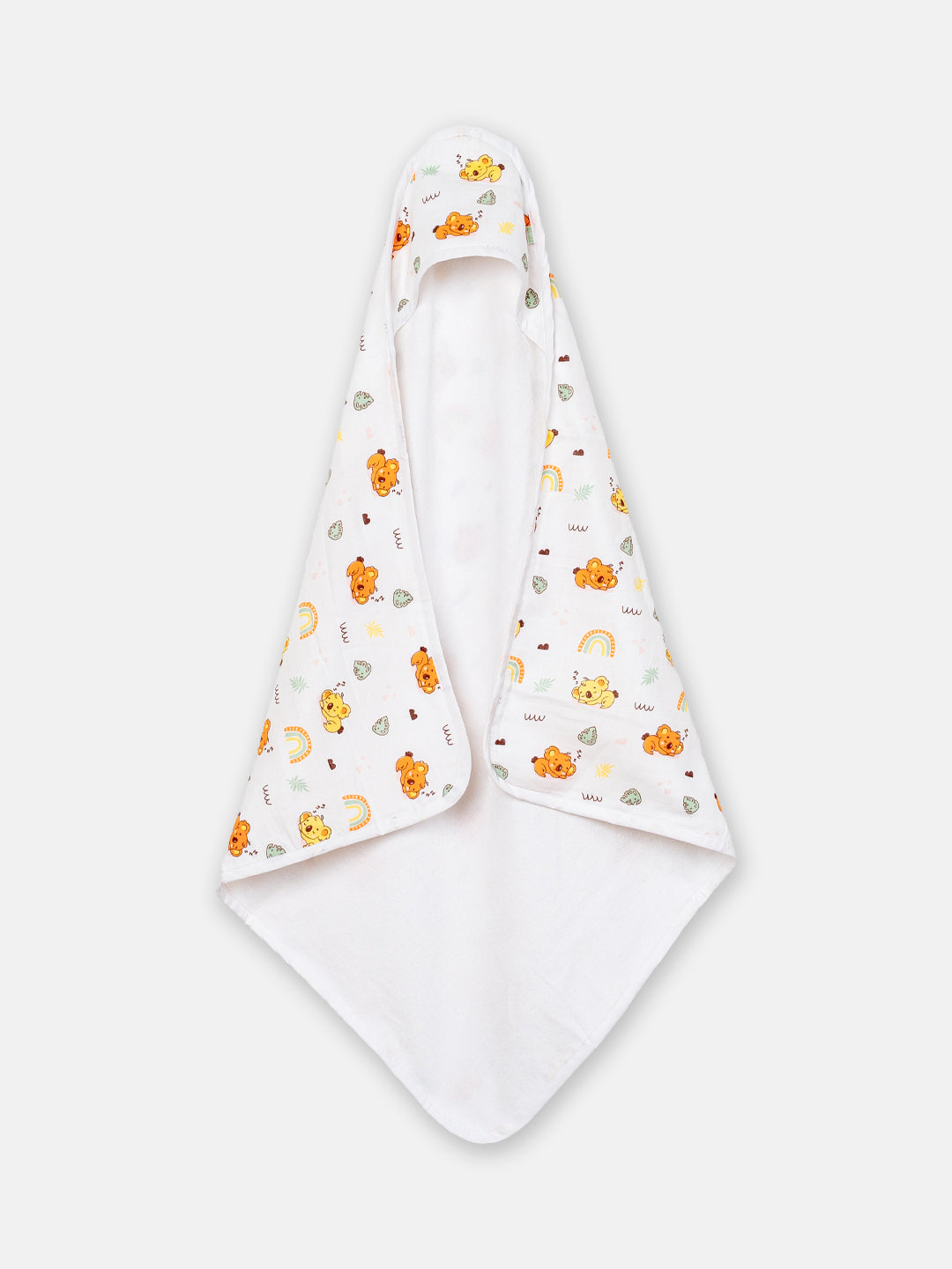 Babyclan Muslin Hooded Terry Towel | Soft Muslin & Absorbent Terry
