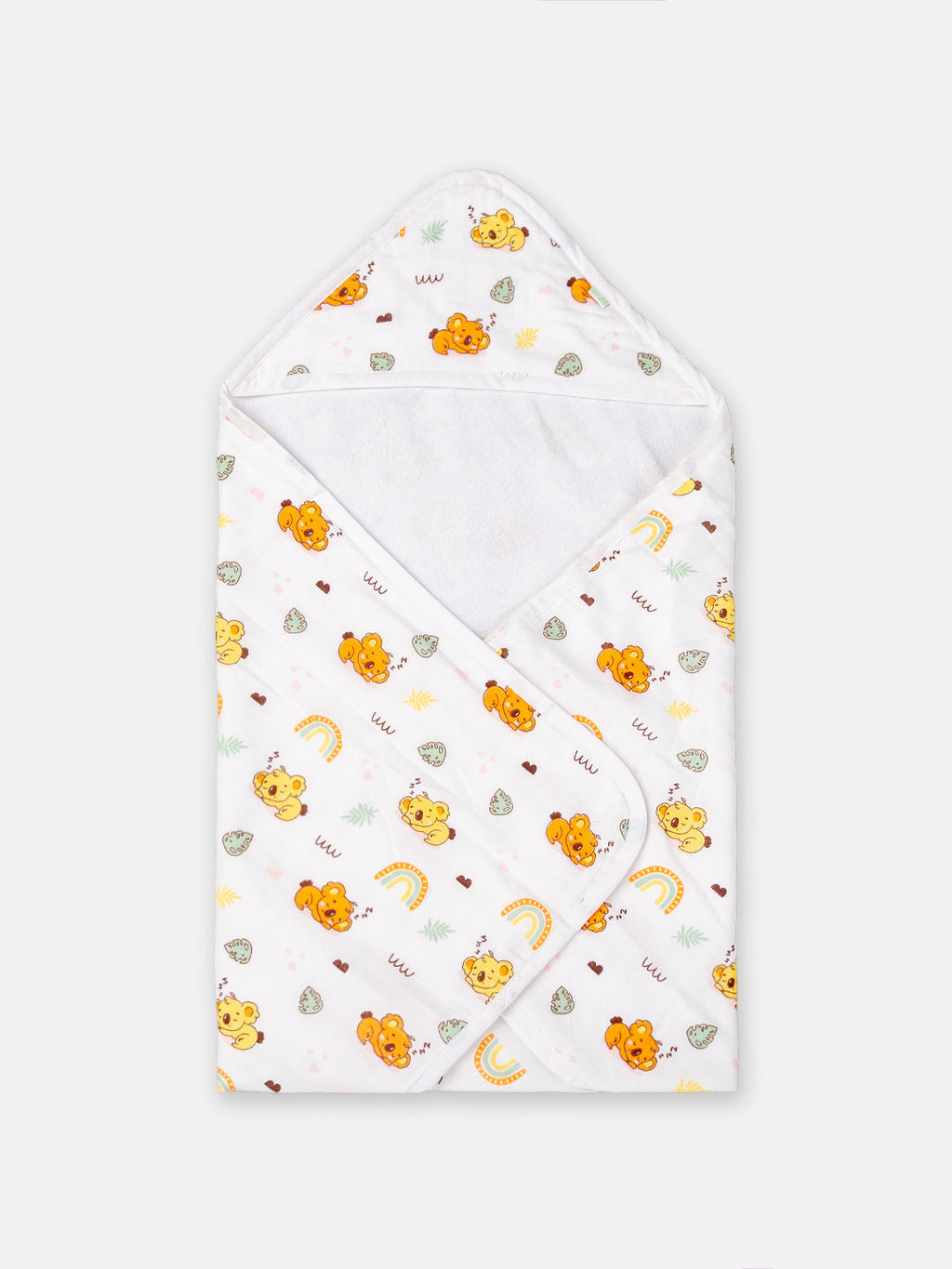 Babyclan Muslin Hooded Terry Towel | Soft Muslin & Absorbent Terry
