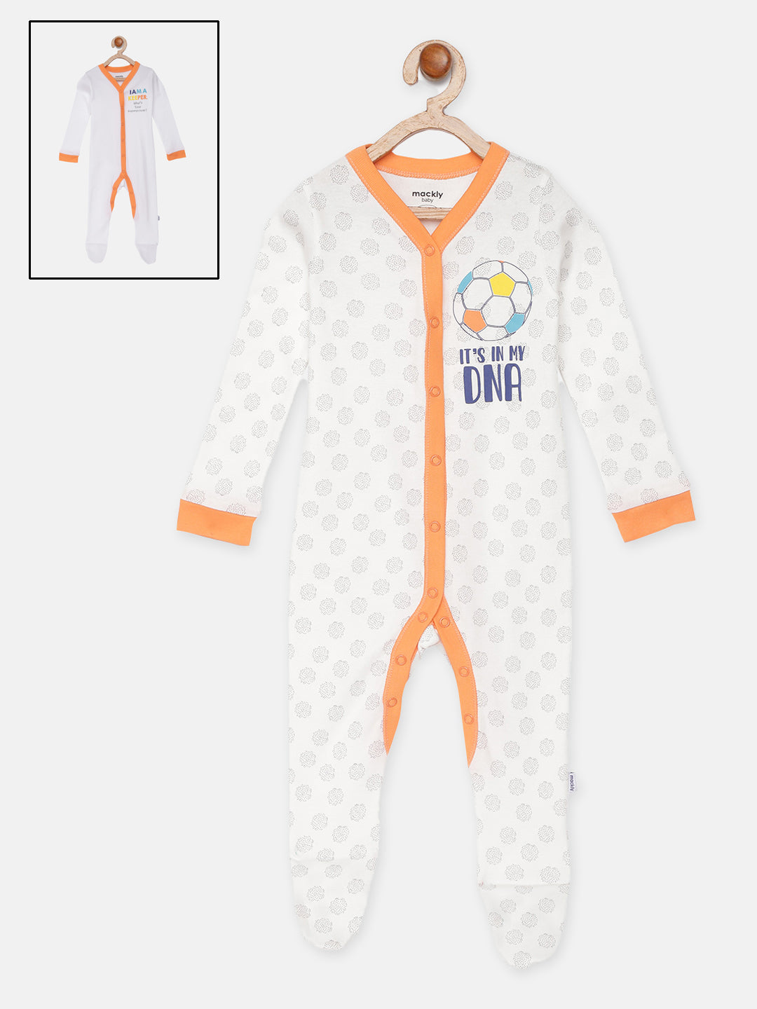 Football Printed Sleepsuit - Pack of 2