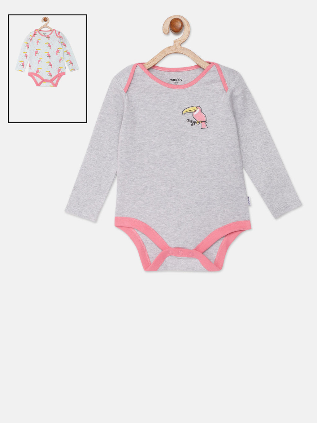 Bird Aop Bodysuit - Pack of 2