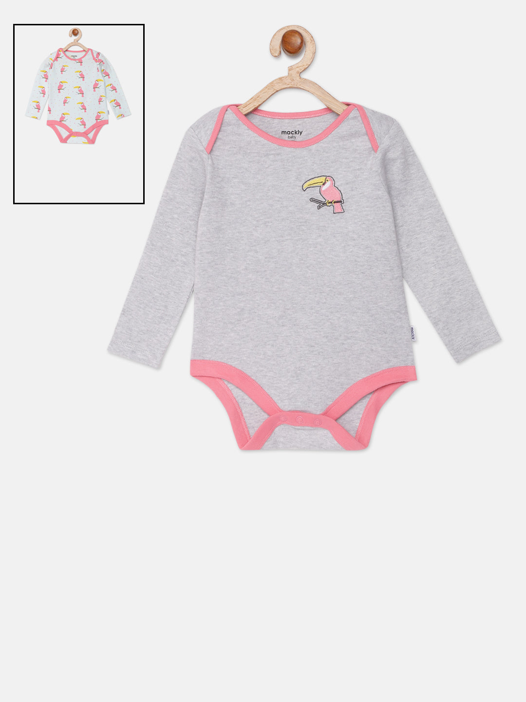 Bird Aop Bodysuit - Pack of 2