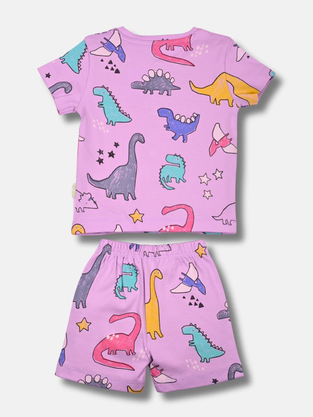 Babyclan Girls Cotton Top & Shorts Set - Front Open Printed - GIRLYOSAUR