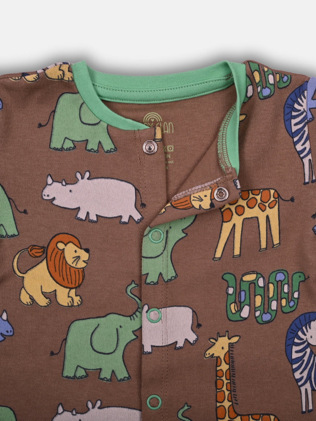 Babyclan Boys Cotton Top & Shorts Set - Front Open Printed - JUNGLE JOY