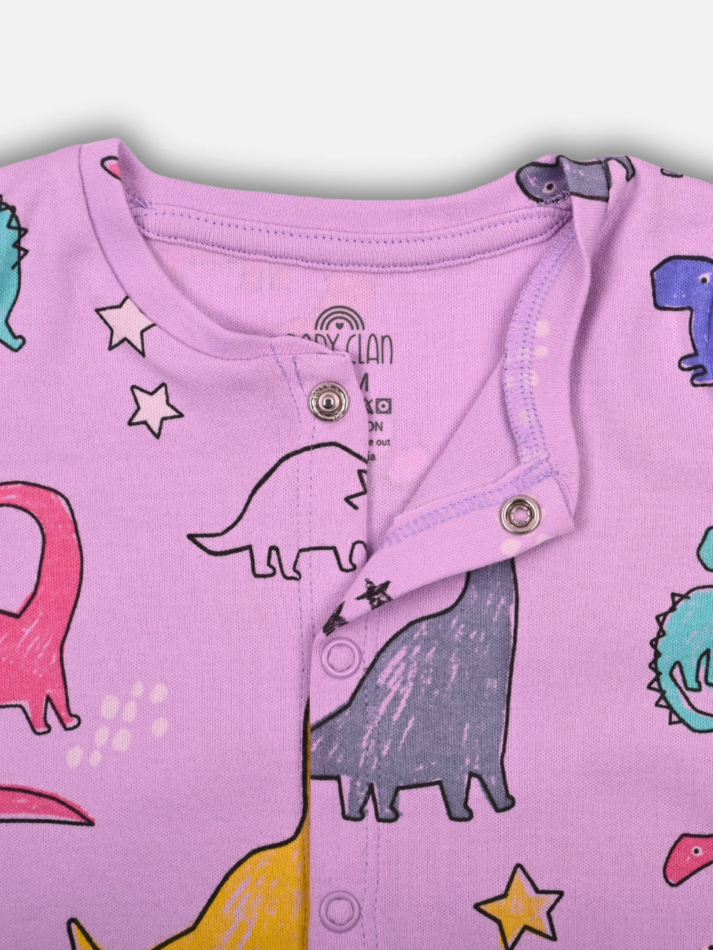 Babyclan Girls Cotton Top & Shorts Set - Front Open Printed - GIRLYOSAUR