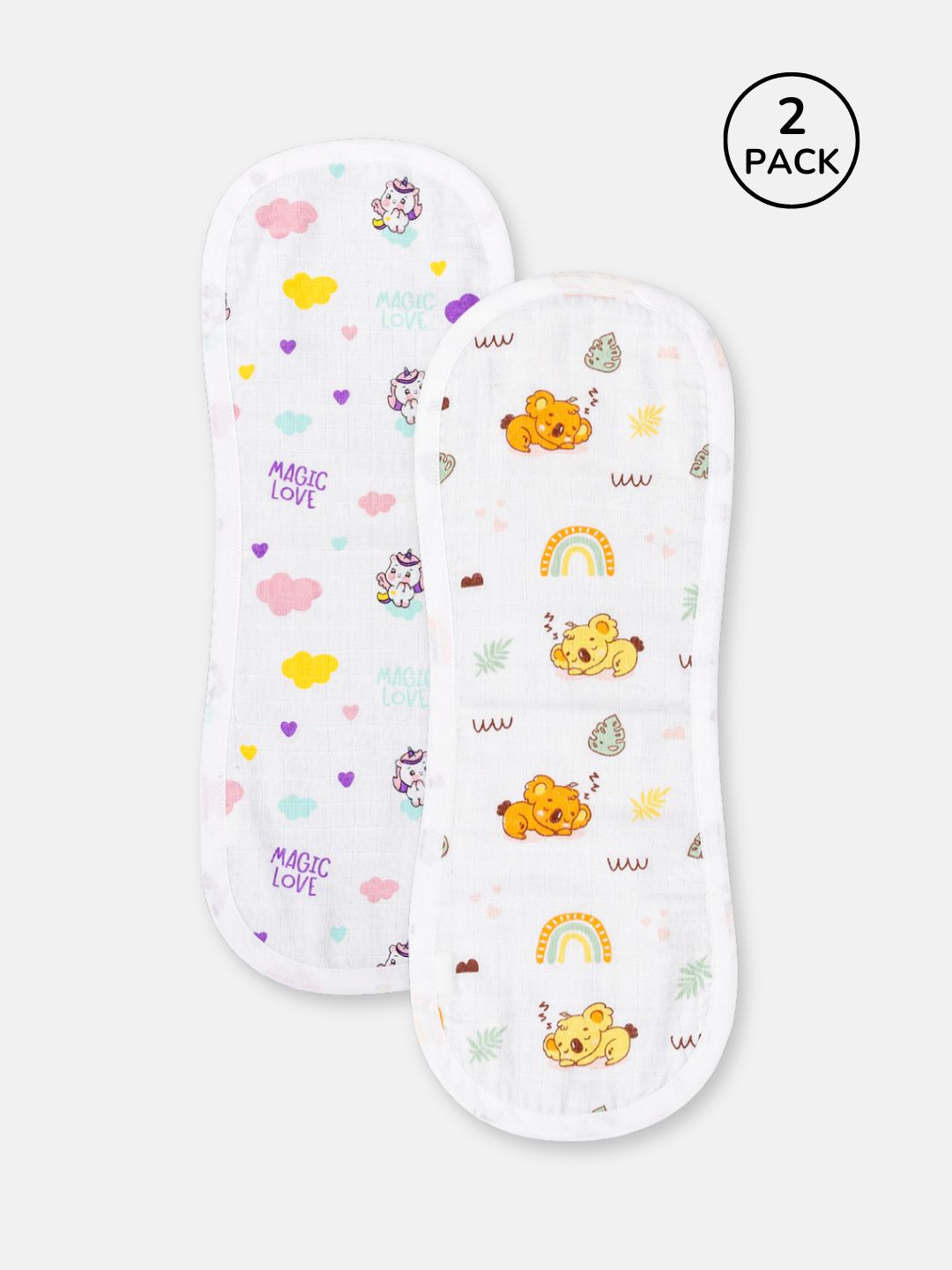 Babyclan Muslin Burp Cloth - Pack of 2 | Soft, Absorbent & Gentle for Newborns