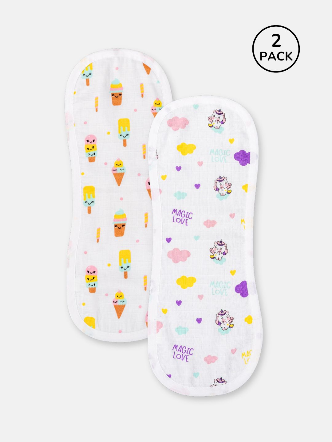 Babyclan Muslin Burp Cloth - Pack of 2 | Soft, Absorbent & Gentle for Newborns