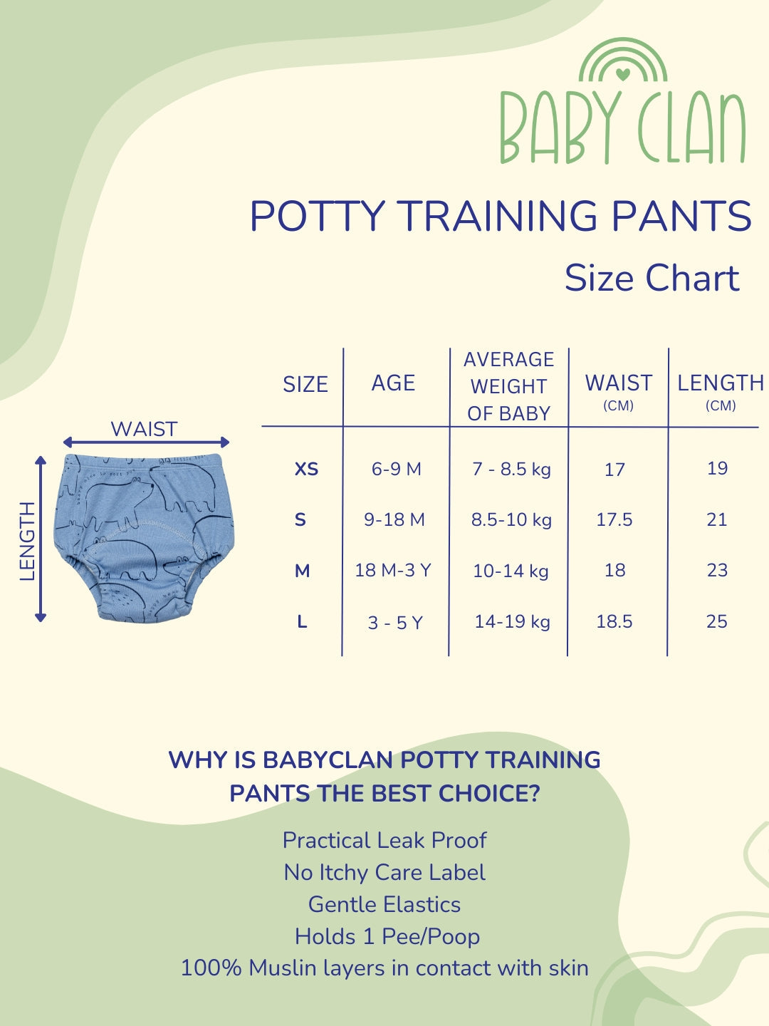 Babyclan Potty Training Pants - Bear Love